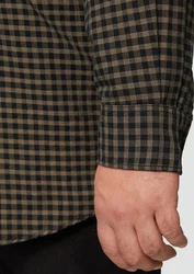 s.Oliver Langarmhemd Regular Fit Button-Down-Kragen Dunkelgrün/Grün/Rot/Braun