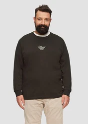 s.Oliver Langarmshirt mit Logo Dunkelgrün/Khaki/Schwarz/Grün