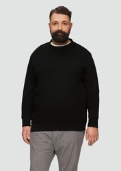 s.Oliver Relaxed-Fit Sweatshirt mit Ärmeltasche Stickerei Schwarz/Braun/Rot