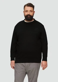 s.Oliver Relaxed-Fit Sweatshirt mit Ärmeltasche Stickerei Schwarz/Braun/Rot