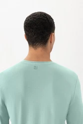 Mey Langarmshirt Serie Relax Uni Grün/Hellblau/Hellgrün
