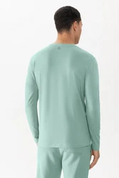 Mey Langarmshirt Serie Relax Uni Grün/Hellblau/Hellgrün