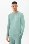 Mey Langarmshirt Serie Relax Uni Grün/Hellblau/Hellgrün