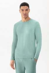 Mey Langarmshirt Serie Relax Uni Grün/Hellblau/Hellgrün