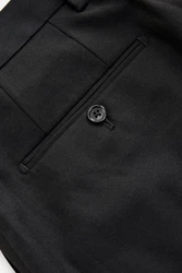 Next Anzughose Flanellanzug Slim-Fit (1) Schwarz/Beige/Dunkelgrau
