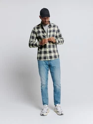 NO EXCESS Langarmhemd Shirt Braun/Dunkelgrün/Grün/Hellblau/Schwarz/Hellgrau