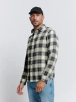NO EXCESS Langarmhemd Shirt Braun/Dunkelgrün/Grün/Hellblau/Schwarz/Hellgrau