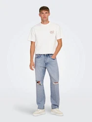ONLY & SONS Weite Jeans ONSEdge Hellblau/Blau/Grün