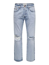 ONLY & SONS Weite Jeans ONSEdge Hellblau/Blau/Grün