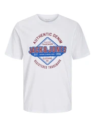 Jack & Jones Rundhalsshirt JJELOGO TEE SS O-NECK 2 COL SS25 Blau/Hellblau/Dunkelblau/Mischfarben/Weiß