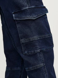 Jack & Jones Cargojeans JJIPAUL JJFLAKE (1-tlg) Dunkelblau/Blau