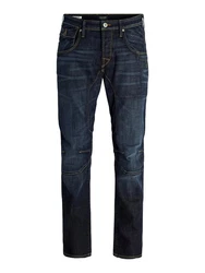 Jack & Jones Regular-fit-Jeans JJIMIKE JJOSAKA Dunkelblau/Blau