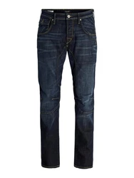 Jack & Jones Regular-fit-Jeans JJIMIKE JJOSAKA Dunkelblau/Blau