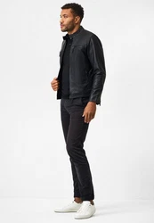 RICANO Lederjacke Traveller Schwarz/Dunkelblau/Dunkelgrau