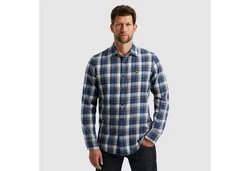 PME LEGEND Longsleeve Hemd Blau/Dunkelblau/Hellblau