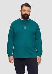s.Oliver Langarmshirt mit Logo Türkis/Grün/Dunkelgrün