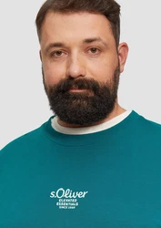s.Oliver Langarmshirt mit Logo Türkis/Grün/Dunkelgrün