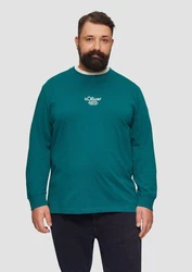 s.Oliver Langarmshirt mit Logo Türkis/Grün/Dunkelgrün