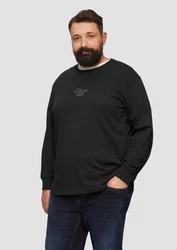 s.Oliver Langarmshirt mit Logo Schwarz/Braun