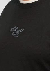 s.Oliver Langarmshirt mit Logo Schwarz/Braun