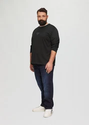 s.Oliver Langarmshirt mit Logo Schwarz/Braun