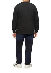 s.Oliver Langarmshirt mit Logo Schwarz/Braun