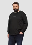 s.Oliver Langarmshirt mit Logo Schwarz/Braun