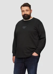 s.Oliver Langarmshirt mit Logo Schwarz/Braun