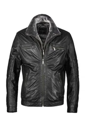 Lederjacke BUHEAVEN mit Reiverschlusstaschen