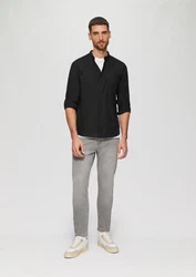 s.Oliver Langarmhemd Regular Fit Schwarz/Dunkelgrau/Rot/Grau