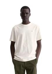 Marc O'Polo T-Shirt Weiß/Khaki/Beige/Creme