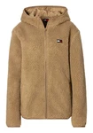 Tommy Jeans Plüschjacke TJM REG BADGE TEDDY ZIP TRU EXT mit Logopatch Braun/Khaki/Beige