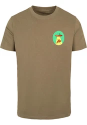 MisterTee Herren Ufo Pizza Tee Khaki/Dunkelgrün/Braun