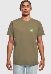 MisterTee Herren Ufo Pizza Tee Khaki/Dunkelgrün/Braun