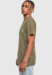 MisterTee Herren Ufo Pizza Tee Khaki/Dunkelgrün/Braun