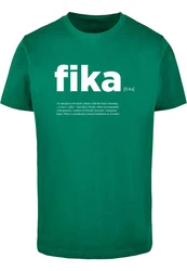 MisterTee Kurzarmshirt Herren Fika Definition Tee Grün/Dunkelgrün