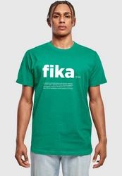 MisterTee Kurzarmshirt Herren Fika Definition Tee Grün/Dunkelgrün