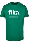MisterTee Kurzarmshirt Herren Fika Definition Tee Grün/Dunkelgrün