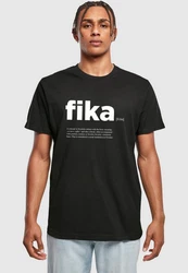 MisterTee Kurzarmshirt Herren Fika Definition Tee Schwarz/Rosa