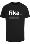 MisterTee Kurzarmshirt Herren Fika Definition Tee Schwarz/Rosa