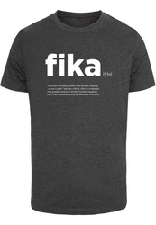 MisterTee Kurzarmshirt Herren Fika Definition Tee Dunkelgrau/Braun/Schwarz/Rot/Grau/Rosa