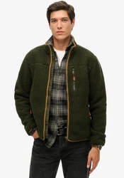 Superdry Fleecejacke Outdoor Full Zip Fleece Dunkelgrün/Grün