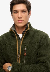 Superdry Fleecejacke Outdoor Full Zip Fleece Dunkelgrün/Grün