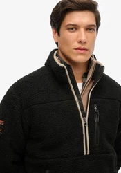 Superdry Fleecepullover OUTDOOR FLEECE HALF ZIP Schwarz