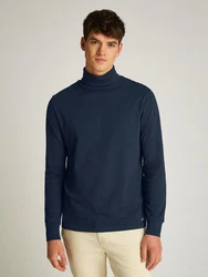 Tommy Jeans Rollkragenshirt TJM SLIM TURTLENECK TEE Dunkelblau/Blau