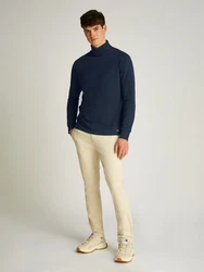 Tommy Jeans Rollkragenshirt TJM SLIM TURTLENECK TEE Dunkelblau/Blau