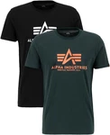 Alpha Industries Rundhalsshirt Basic T 2 Pack Dunkelgrün/Grün/Schwarz