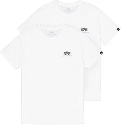 Alpha Industries Rundhalsshirt Basic T Small Logo 2 Pack schwarz/weiß