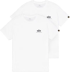 Alpha Industries Rundhalsshirt Basic T Small Logo 2 Pack schwarz/weiß