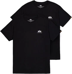 Alpha Industries Rundhalsshirt Basic T Small Logo 2 Pack Schwarz/Dunkelblau